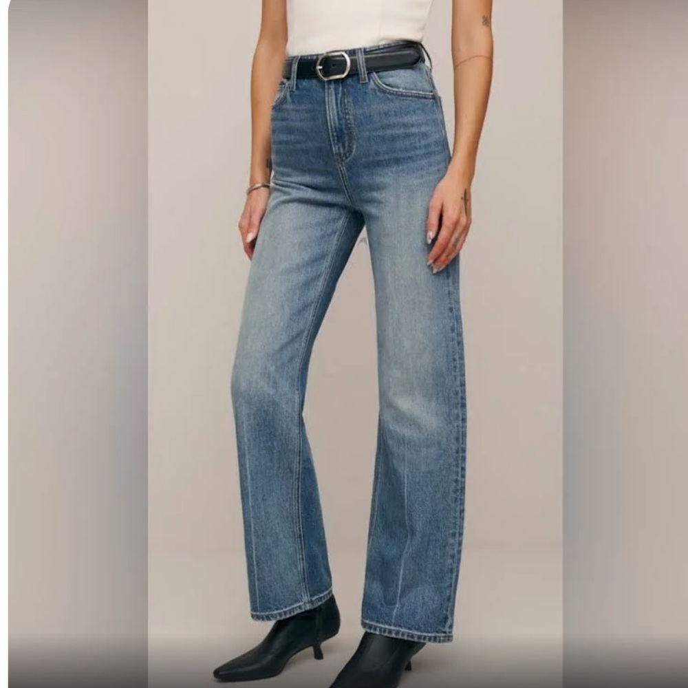 Like New Reformation Wilder High Rise Wide Leg Ankle Jeans Size 27